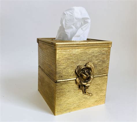 vintage metal art tissue box cover|style wooden tissue box.